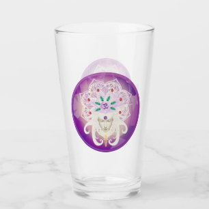 Purple Goddess Meditation Om Zen Drinking Glass