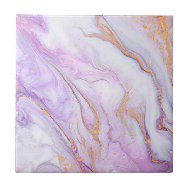 Purple Gold 3 Marble Stones Ceramic Tile (Front)
