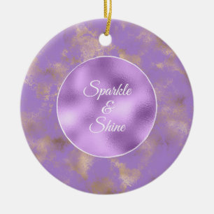 Purple Gold Abstract Ceramic Tree Decoration