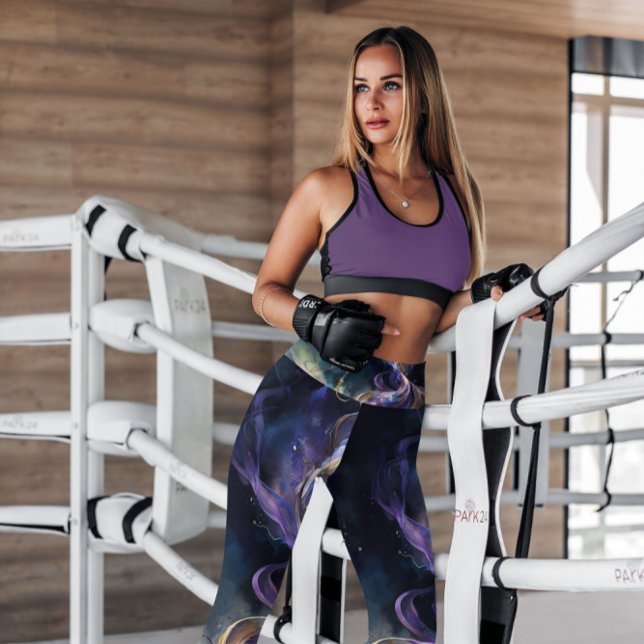 Purple Gold Abstract Smoke Patterned | Leggings (Creator Uploaded)