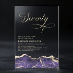 Purple Gold Agate 70th Seventy Birthday Party Acrylic Invitations<br><div class="desc">A refined and elegant 70th birthday invitation featuring a stunning purple and gold agate design. Printed on high-quality cardstock, this invitation blends modern sophistication with timeless beauty. The deep purple tones accented by radiant gold details create a regal and refined aesthetic, making it the perfect choice for a memorable and...</div>