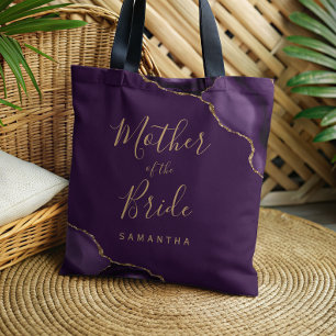 Purple Gold Agate Mother of the Bride Tote Bag