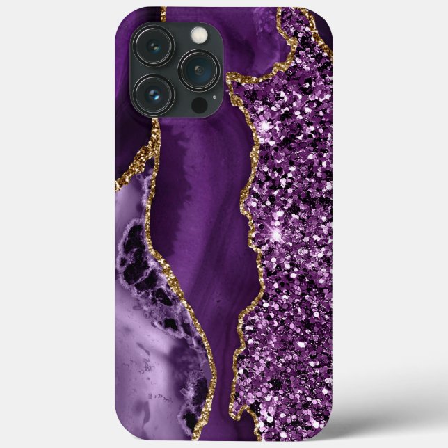 PURPLE & GOLD AGATE PATTERN Case-Mate iPhone CASE (Back)