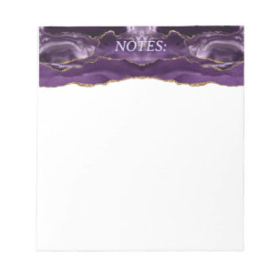 Purple & Gold Agate Personalised Note Pad