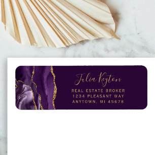 Purple Gold Agate Real Estate Return Address