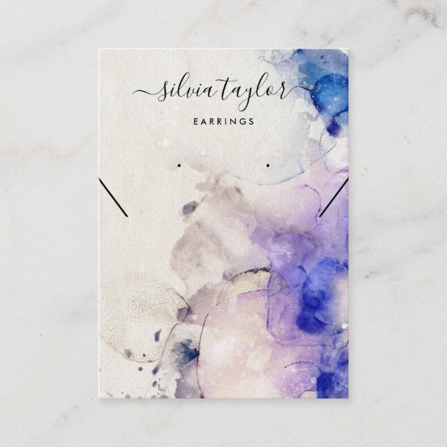 purple gold alcohol Earring Necklace display card (Front)