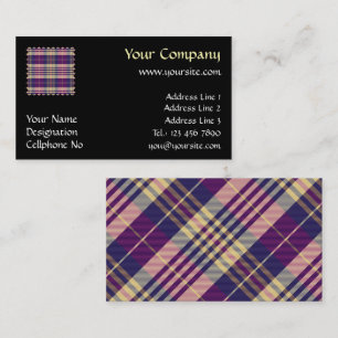 Purple, Gold and Blue Tartan Business Card