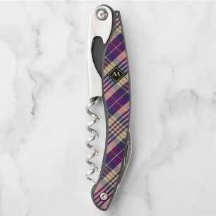 Purple, Gold and Blue Tartan Corkscrew