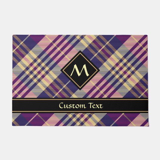 Purple, Gold and Blue Tartan Doormat (Front)