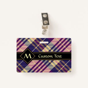 Purple, Gold and Blue Tartan ID Badge
