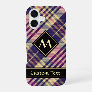 Purple, Gold and Blue Tartan iPhone 16 Case