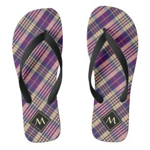 Purple, Gold and Blue Tartan Jandals