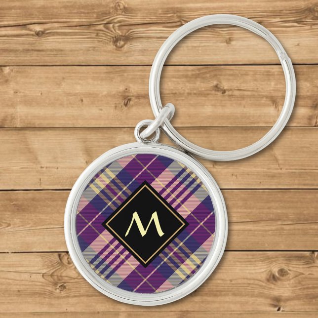 Purple, Gold and Blue Tartan Key Ring (Creator Uploaded)