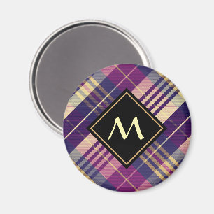Purple, Gold and Blue Tartan Magnet