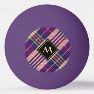 Purple, Gold and Blue Tartan Ping Pong Ball