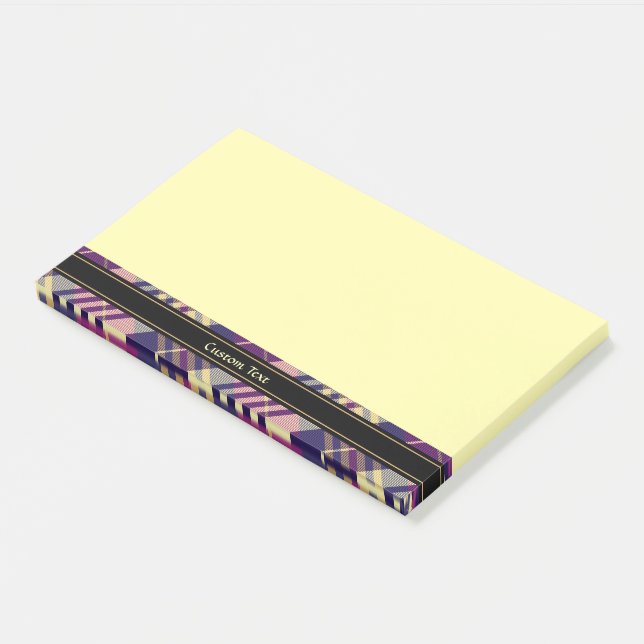 Purple, Gold and Blue Tartan Post-it Notes (Angled)