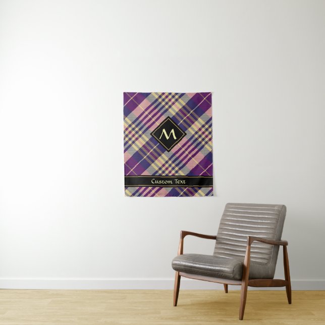 Purple, Gold and Blue Tartan Tapestry (In Situ)