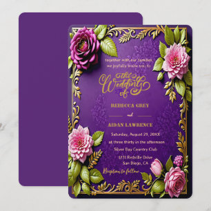 Purple Gold and pink, she found her main squeeze Invitation