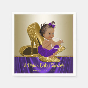 Purple Gold Baby Shower Paper Napkins
