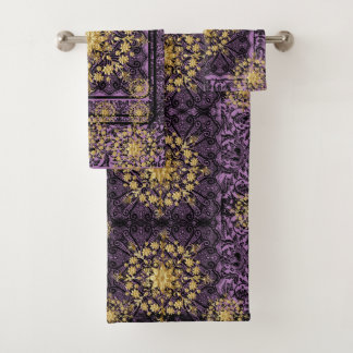 Purple-gold Bath Towel Set