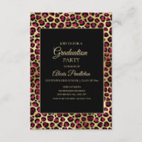 Purple Gold Black Leopard Cheetah Graduation Party