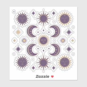 Purple & Gold Boho Sun & Moon Celestial Scrapbook