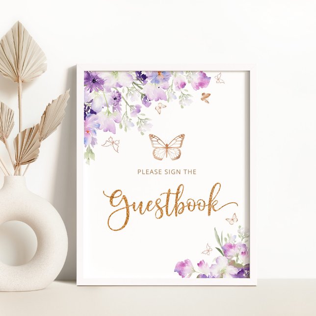 Purple gold butterfly sign the Guestbook (Creator Uploaded)