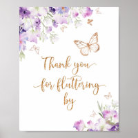 Purple gold butterfly Thank you for fluttering by 