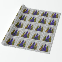 Purple & Gold Christmas Tree Wrapping Paper