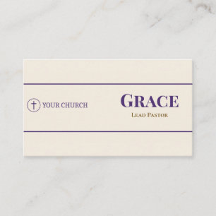 Purple Gold Church Pastor Logo Business Card