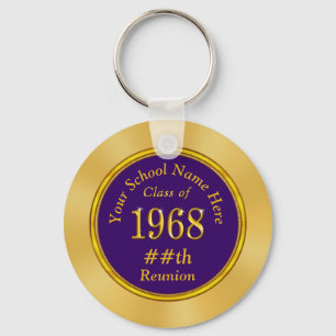 Purple, Gold Class of 1968 Class Reunion Keychains