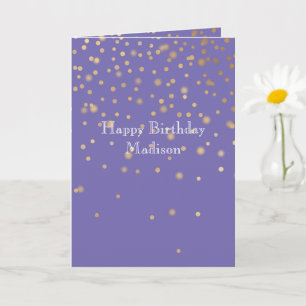 Purple Gold Confetti Card