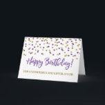 Purple Gold Confetti Daughter in Law Birthday Card<br><div class="desc">Birthday card for daughter in law with purple and gold modern glitter confetti pattern. Please note glitter effect is photographic effect only.</div>