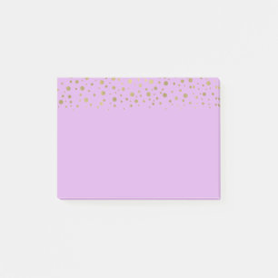 Purple Gold Confetti Post-it Notes
