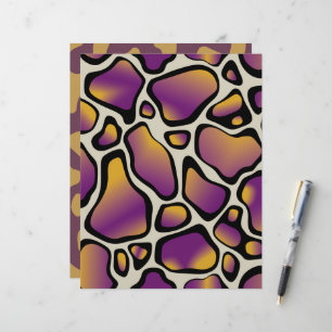 Purple & Gold Cow Print Pattern Scrapbook Paper