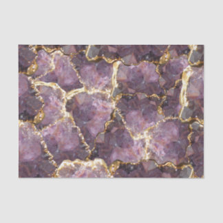 Purple Gold Crystal Collage Tissue Paper