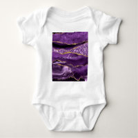 Purple Gold Custom Name Baby Bodysuit