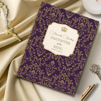 Purple Gold Damask Daughter of the King Notebook