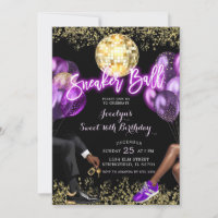 Purple Gold Disco Ball Sneaker Birthday Party