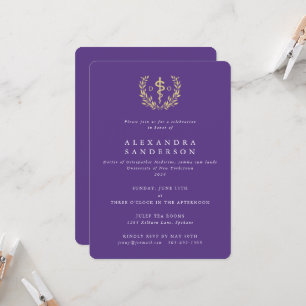 Purple/Gold Doctor of Osteopathic Medicine Grad Invitation
