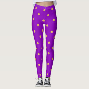 Purple Gold Dots  Leggings