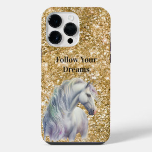 Purple Gold Dream Unicorn Gold Glitter Sparkle iPhone 14 Pro Max Case