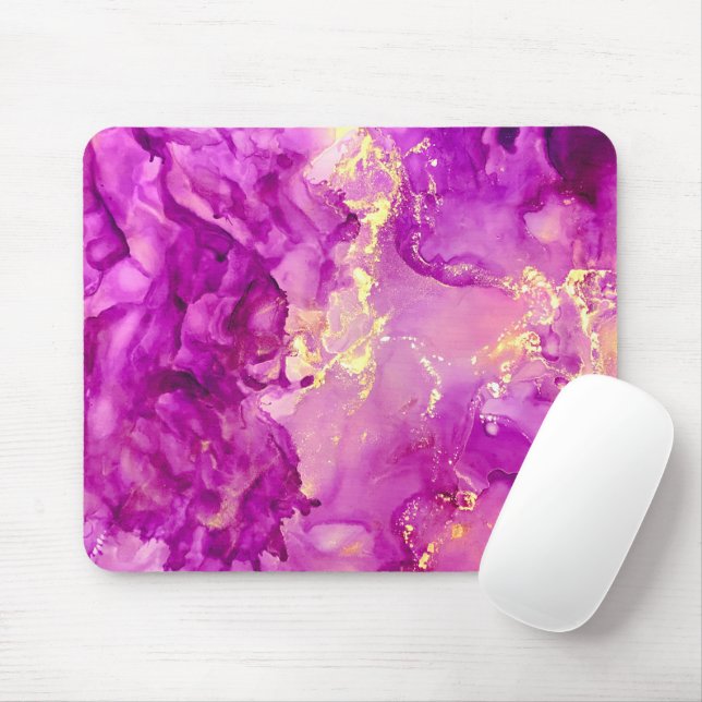 Purple Gold Electric Storm | Trendy, Feminine Mouse Pad (With Mouse)