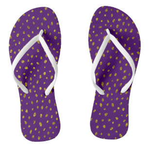 Purple & Gold Flip Flops