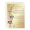 Purple, Gold Floral, Butterflies Wedding Invite