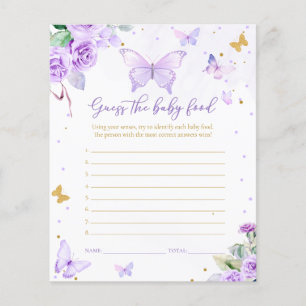 Purple Gold Floral Butterfly Guess The Baby Food