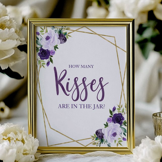 Purple Gold Floral How Many Kisses Sign (Creator Uploaded)