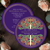 Purple Gold Floral Sword Royal Wedding Rehearsal