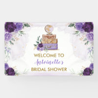 Purple Gold Flower Travel Bridal Shower Welcome