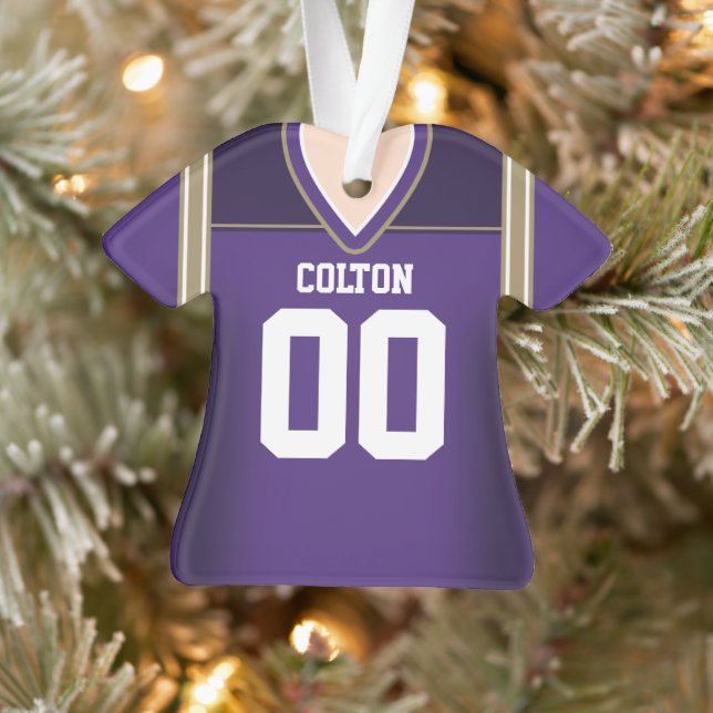 Purple/Gold Football Jersey Ornament (Tree)
